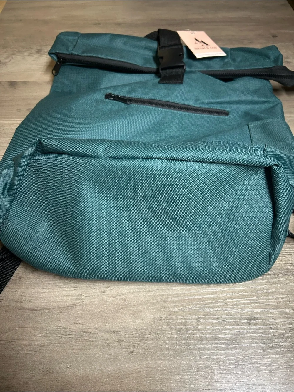 Amari & Ash Teal Roll-Top Backpack for Men